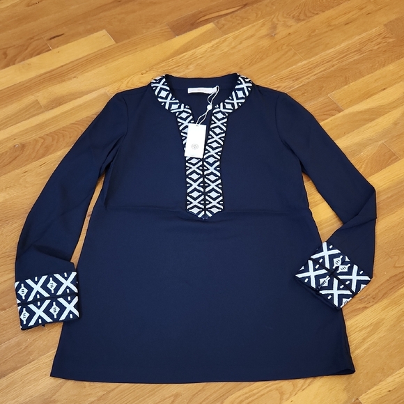 Tory Burch Tops - NWT Navy Ariana Tunic With Taping